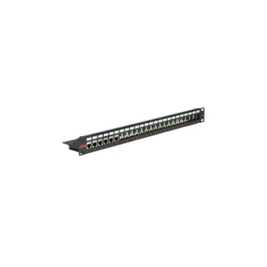 ROLINE 24-portni patch panel (prazni) 19", keystone STP Cat.5/6/6a/Class E, crni